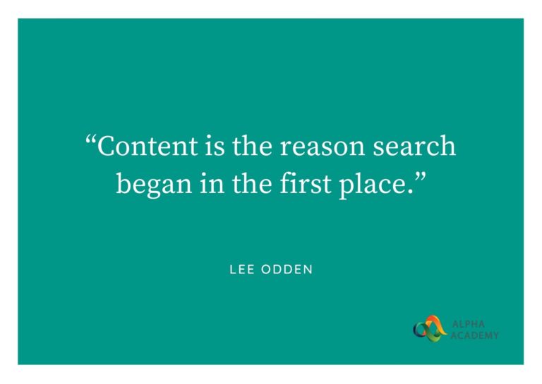 Content is the reason search began in the 1st place